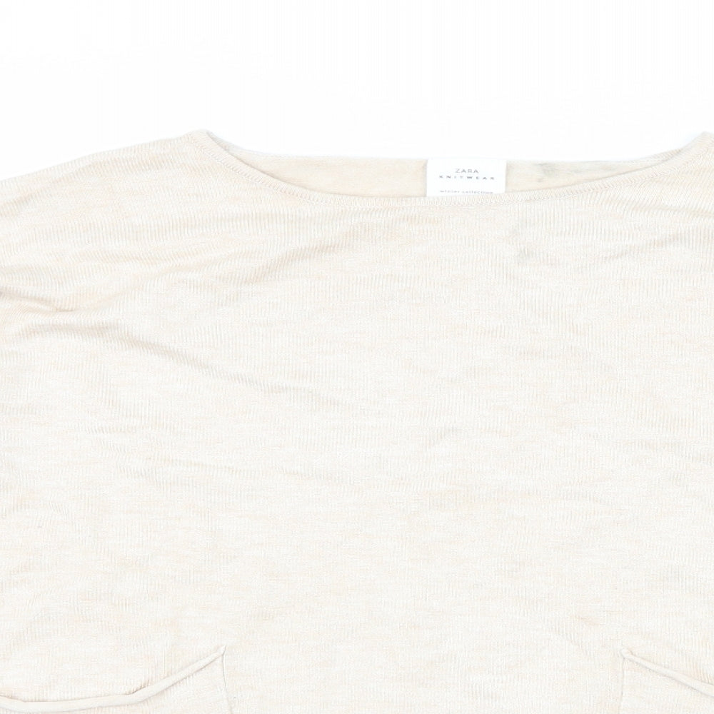 Zara Girls Beige   Pullover Jumper Size 11-12 Years