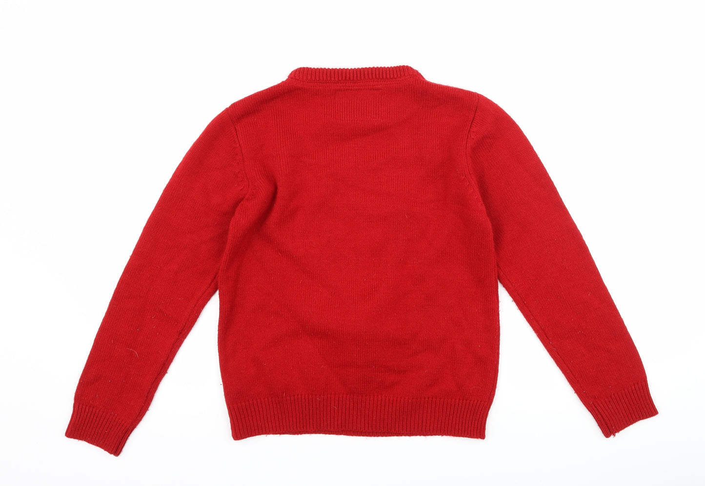 Primark Boys Red   Pullover Jumper Size 10-11 Years  - Reindeer Christmas