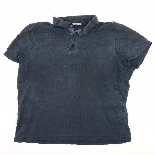 TU Mens Blue    Polo Size L