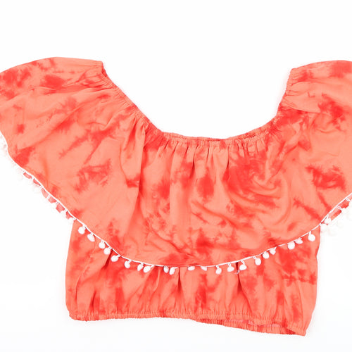 Boohoo Womens Red   Cropped T-Shirt Size 14