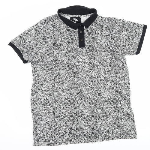 Cedar Wood State Mens Black Polka Dot   Polo Size L