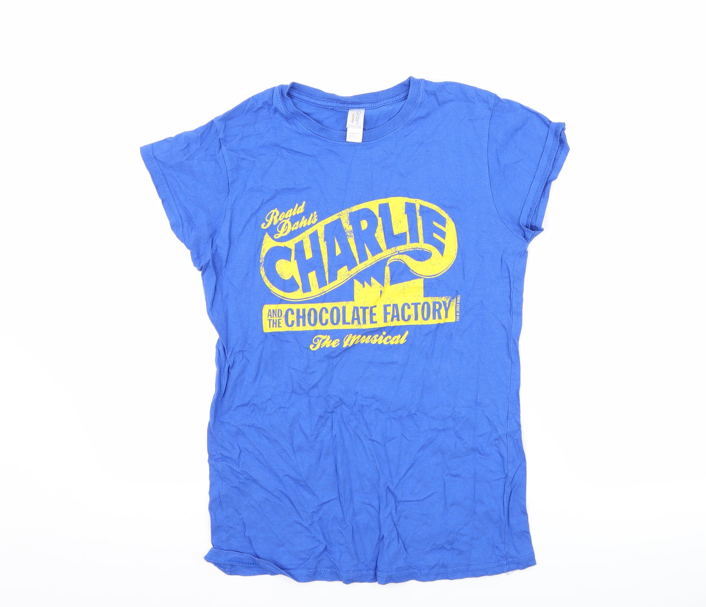 Gildan Womens Blue   Basic T-Shirt Size M  - charlie and the chocolate factory musical