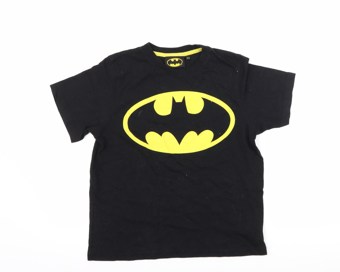 Preworn Boys Black   Basic T-Shirt Size 11-12 Years  - batman
