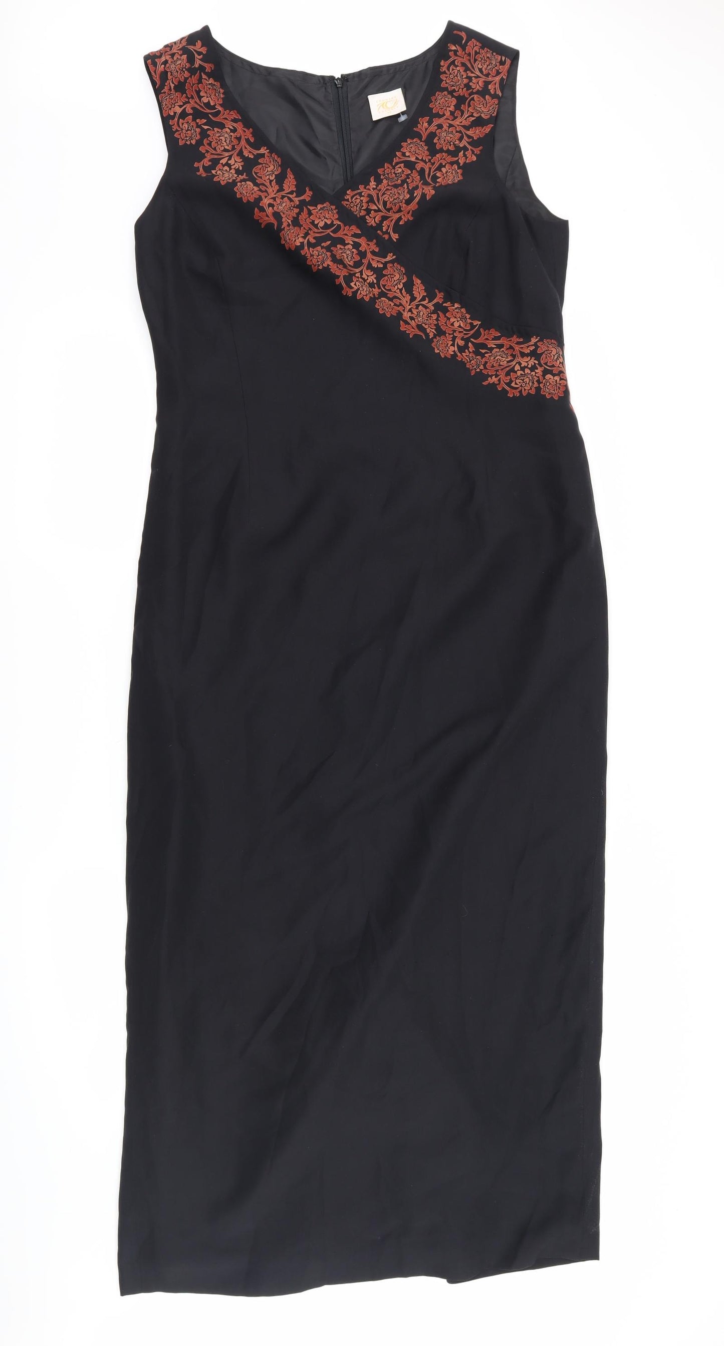 Country Casuals Womens Black Floral  Maxi  Size 12