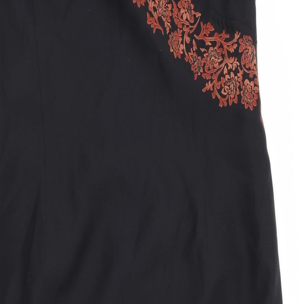 Country Casuals Womens Black Floral  Maxi  Size 12