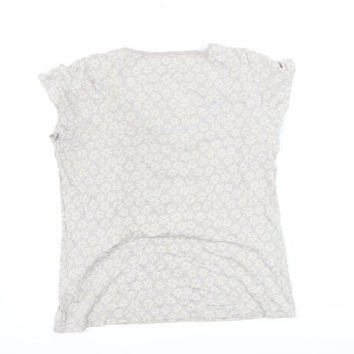 Marks and Spencer Womens Grey Floral  Basic T-Shirt Size 12