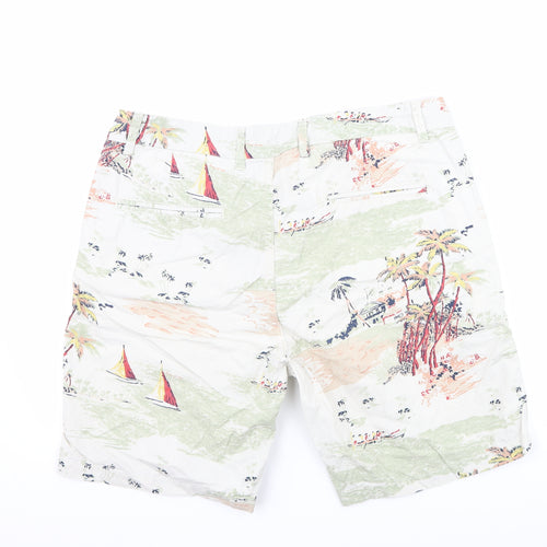 Zara Mens Green   Chino Shorts Size 36 - Tropical