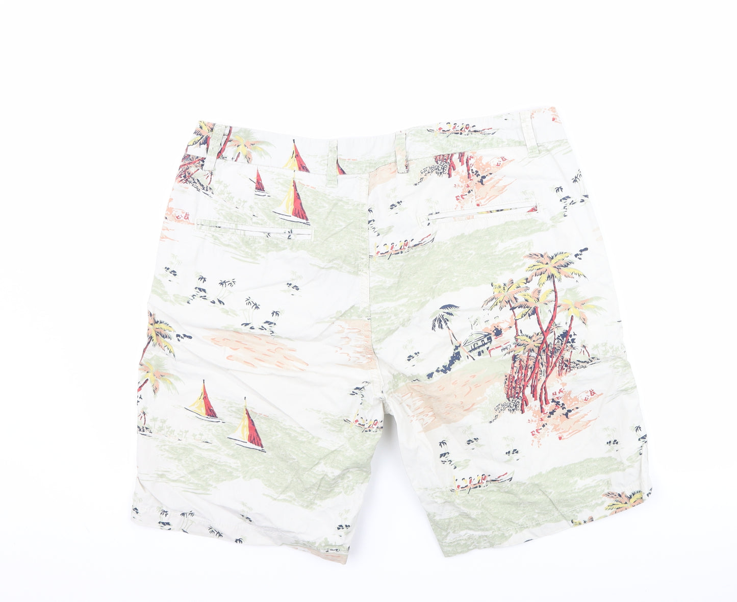 Zara Mens Green   Chino Shorts Size 36 - Tropical