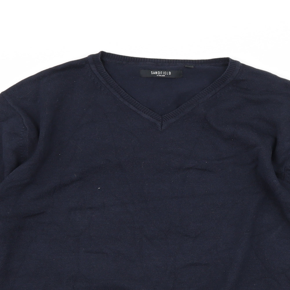 sandfield Mens Blue   Pullover Jumper Size L