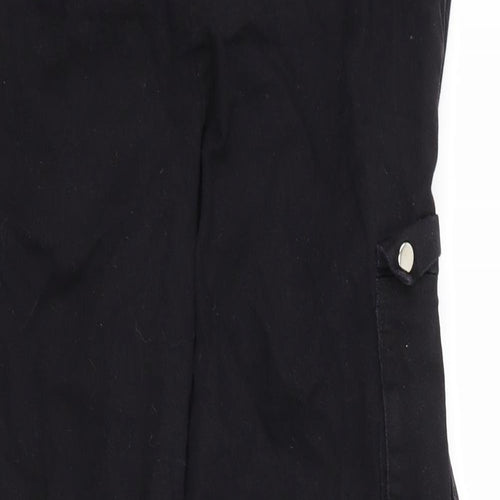 PRETTYLITTLETHING Womens Black   Cargo Trousers Size 10 L27 in