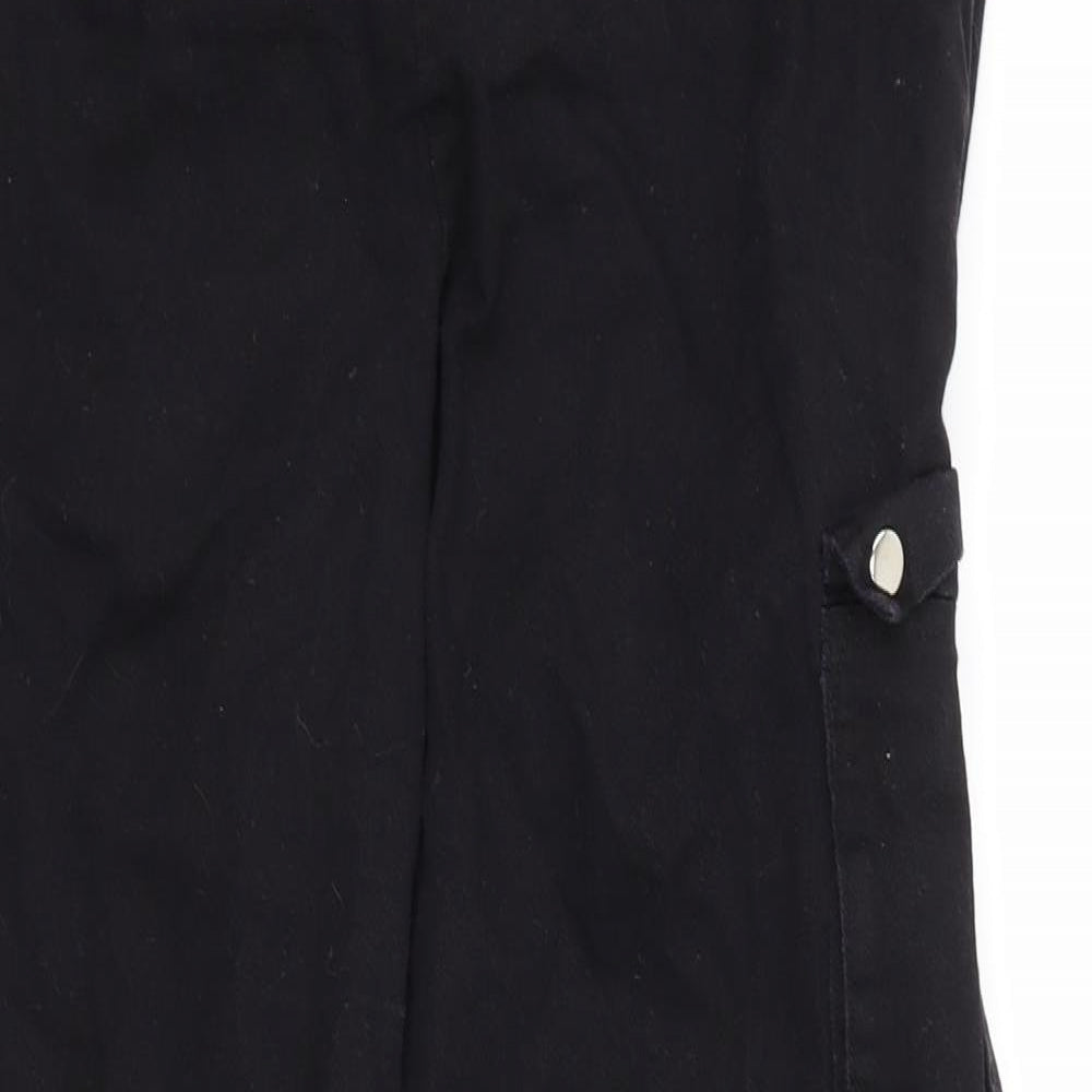 PRETTYLITTLETHING Womens Black   Cargo Trousers Size 10 L27 in