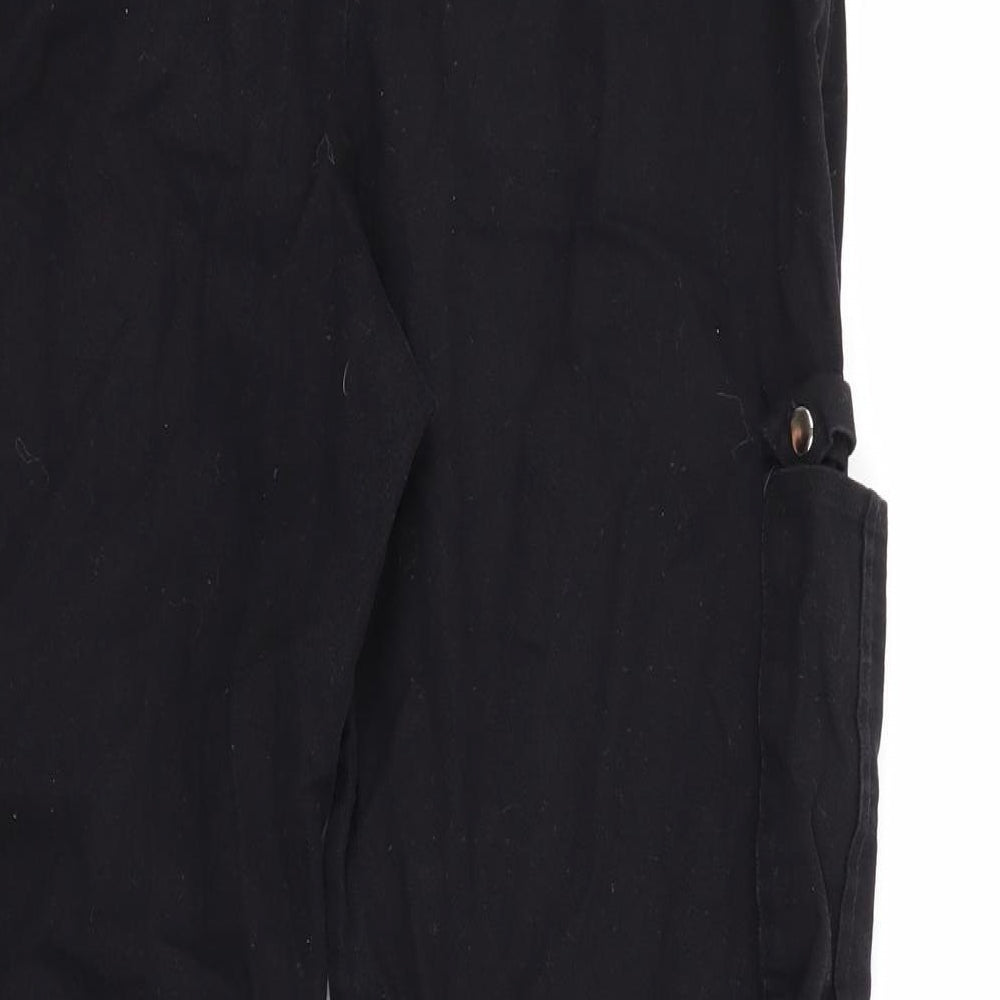 PRETTYLITTLETHING Womens Black   Cargo Trousers Size 10 L27 in