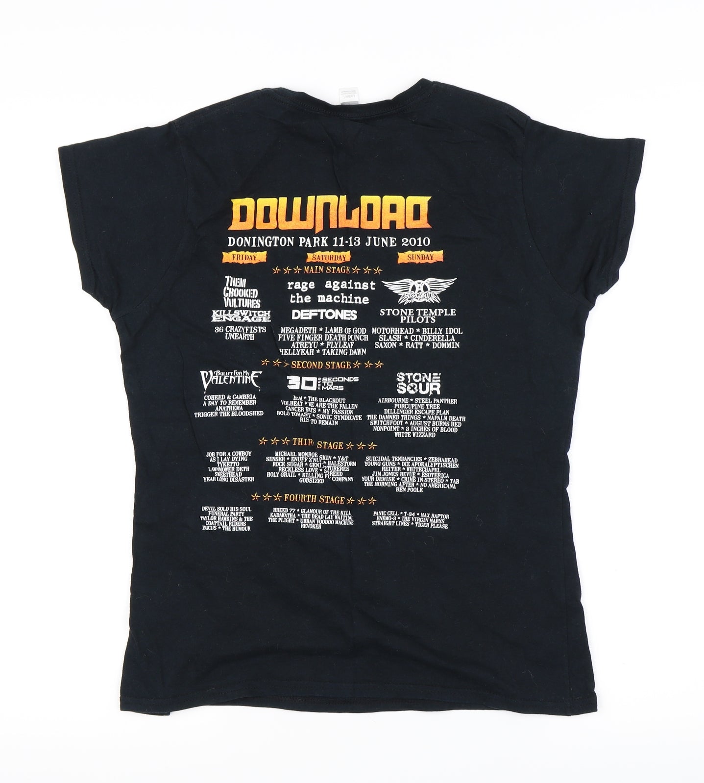 Gildan Soft Style Womens Black   Basic T-Shirt Size L  - Download Festival 2010