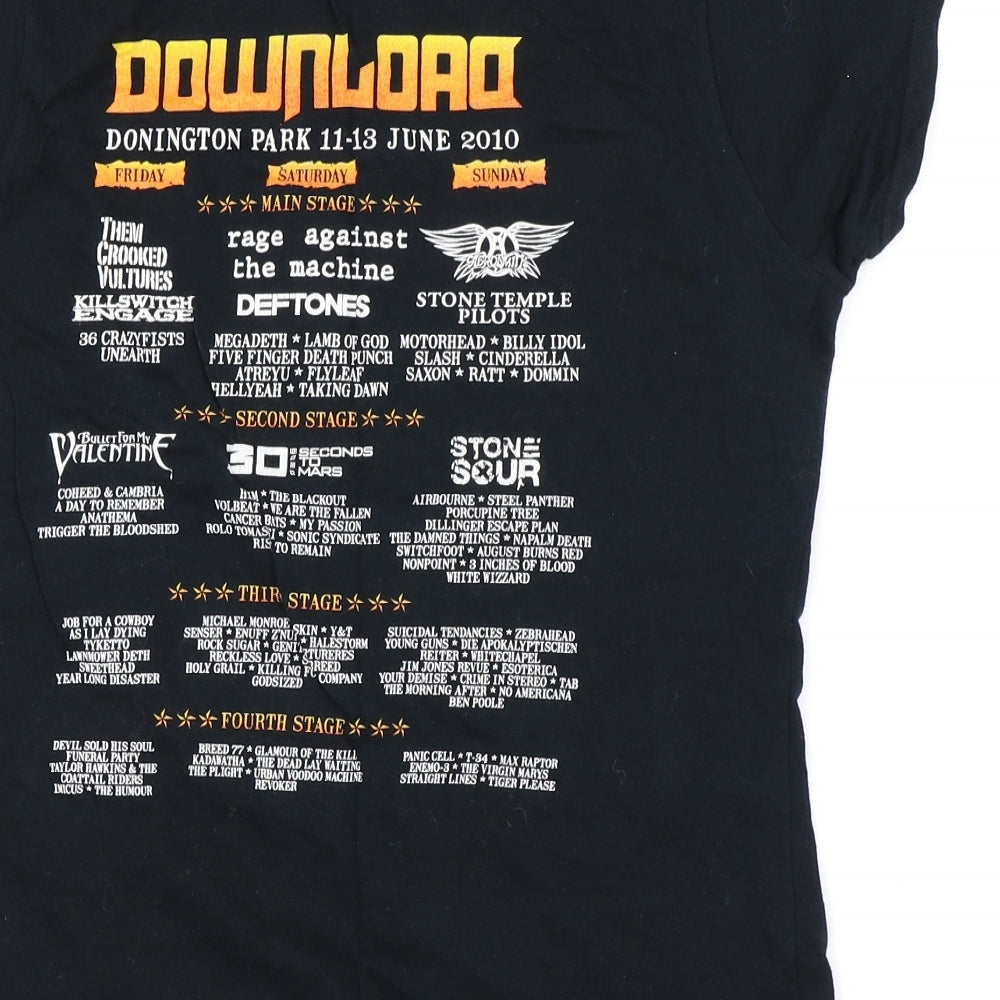 Gildan Soft Style Womens Black   Basic T-Shirt Size L  - Download Festival 2010