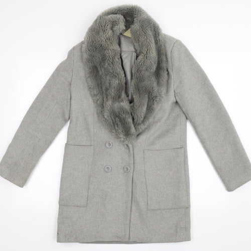 FOREVER 21 Womens Grey   Trench Coat Coat Size S