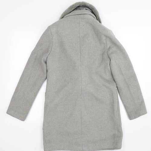 FOREVER 21 Womens Grey   Trench Coat Coat Size S