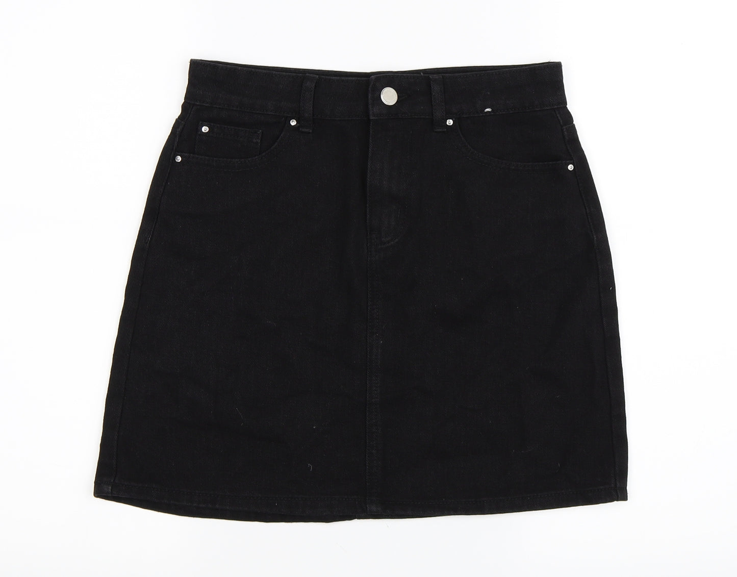 Primark Womens Black  Denim A-Line Skirt Size 8