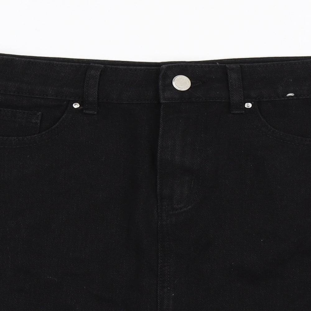 Primark Womens Black  Denim A-Line Skirt Size 8