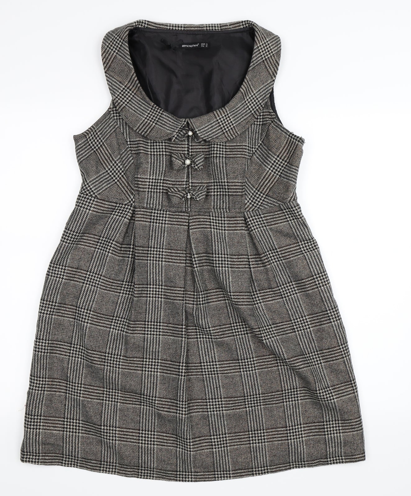 Primark Womens Brown Check  Pinafore/Dungaree Dress  Size 10