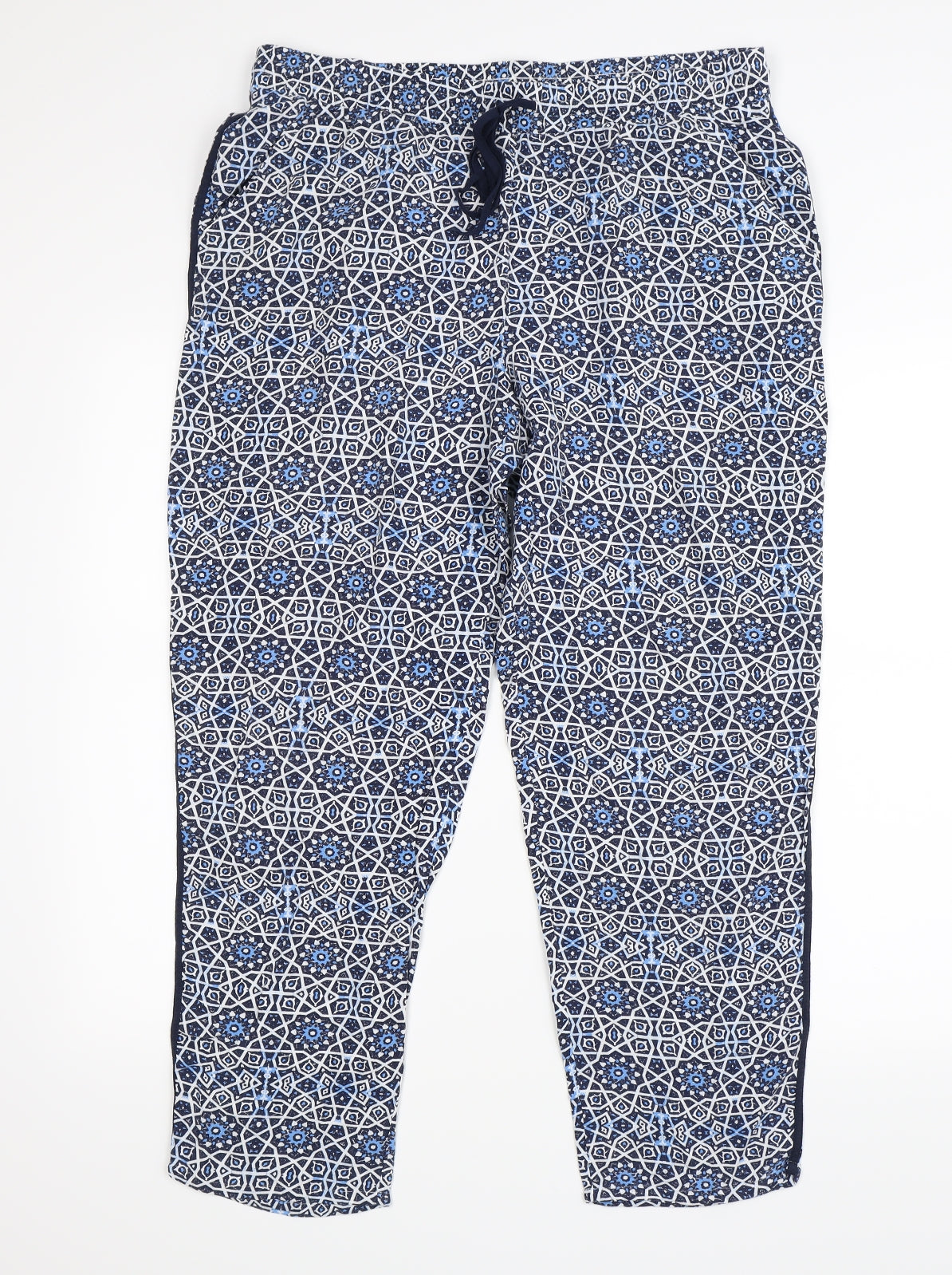Marks and Spencer Womens Blue Paisley   Pyjama Pants Size 18