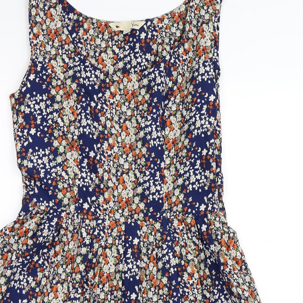 Yumi Womens Multicoloured Floral  Skater Dress  Size 14