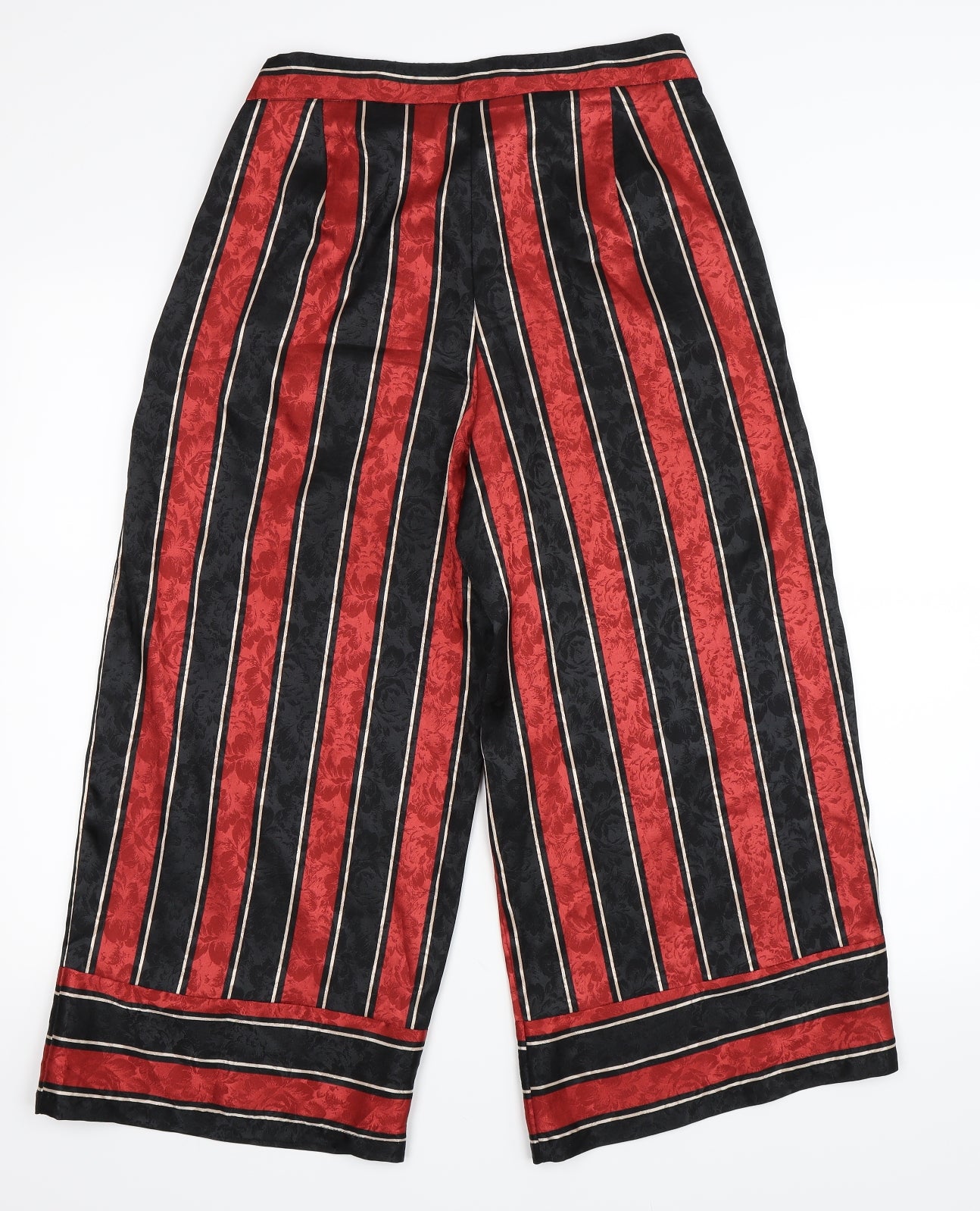 Primark Womens Red Striped  Cropped Trousers Size 12 L23 in