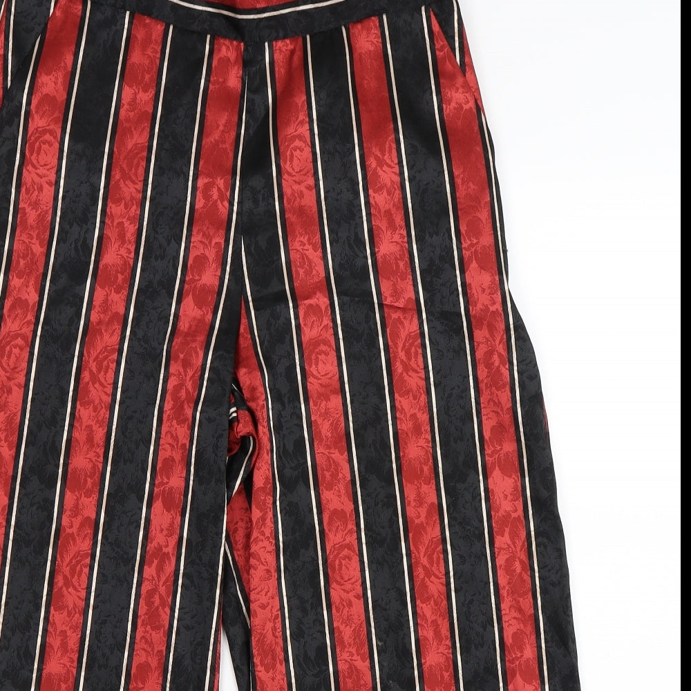 Primark Womens Red Striped  Cropped Trousers Size 12 L23 in