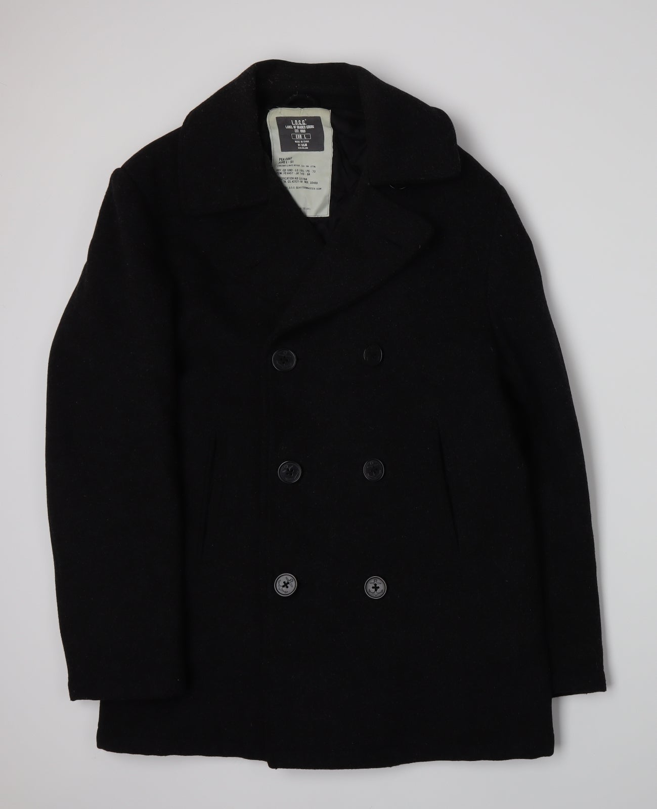 H&M Mens Grey   Overcoat Jacket Size L