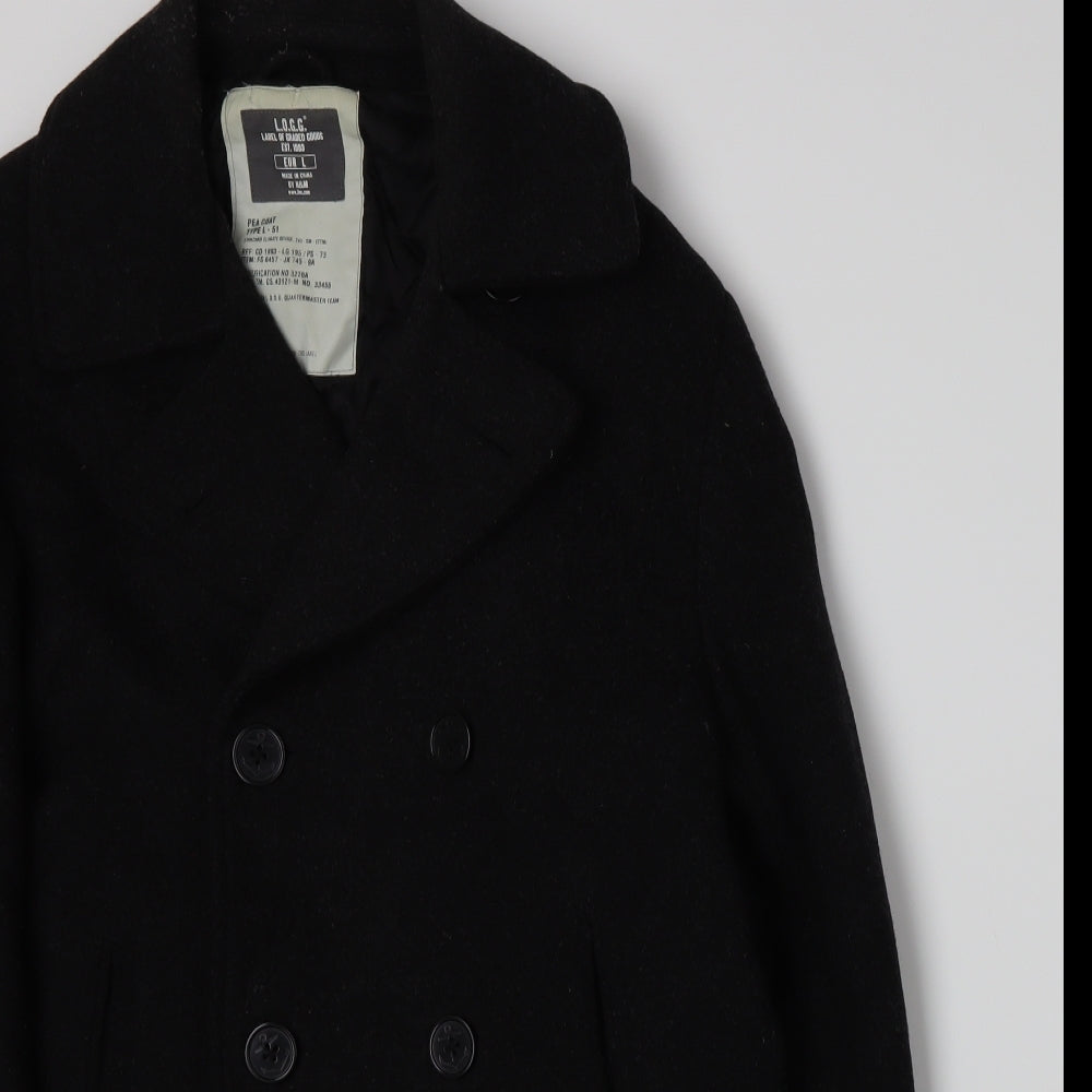 H&M Mens Grey   Overcoat Jacket Size L