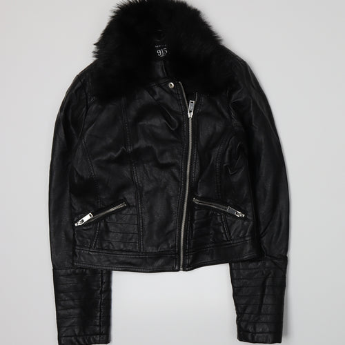 New Look Girls Black   Biker Jacket Size 14-15 Years