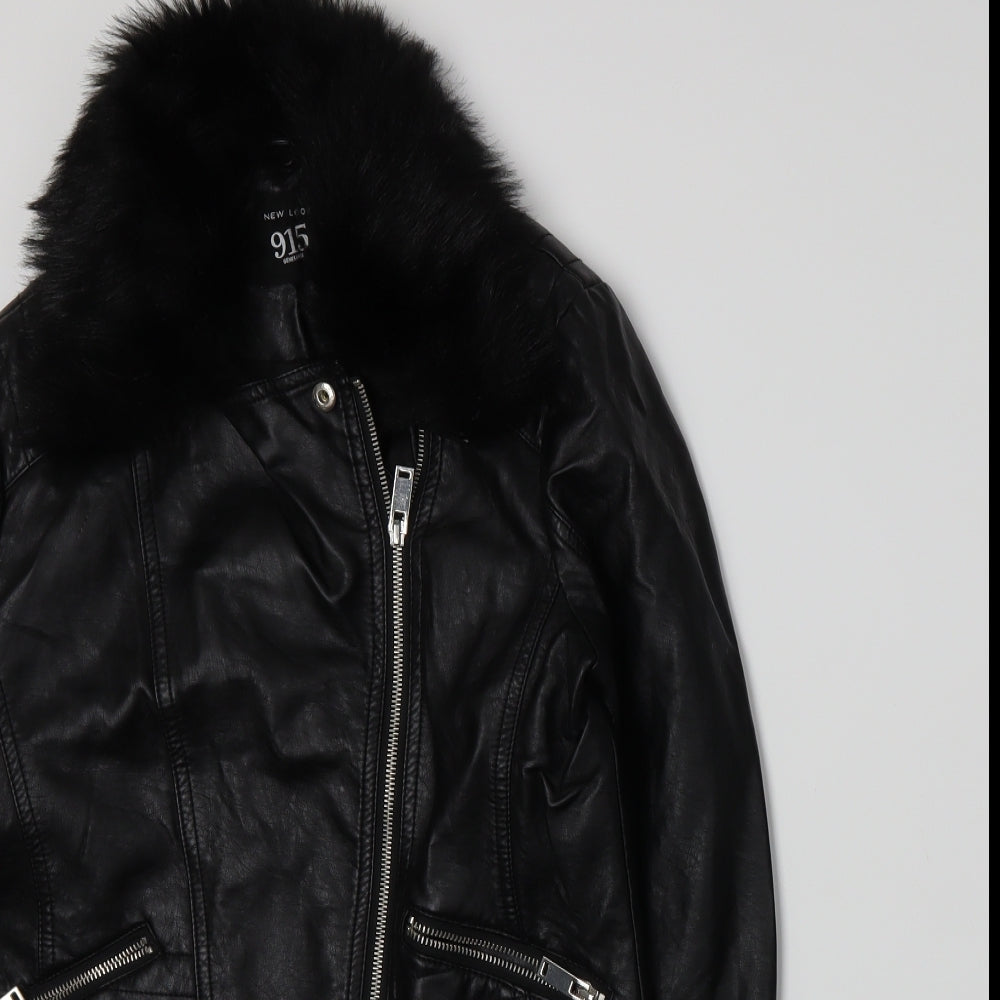 New Look Girls Black   Biker Jacket Size 14-15 Years