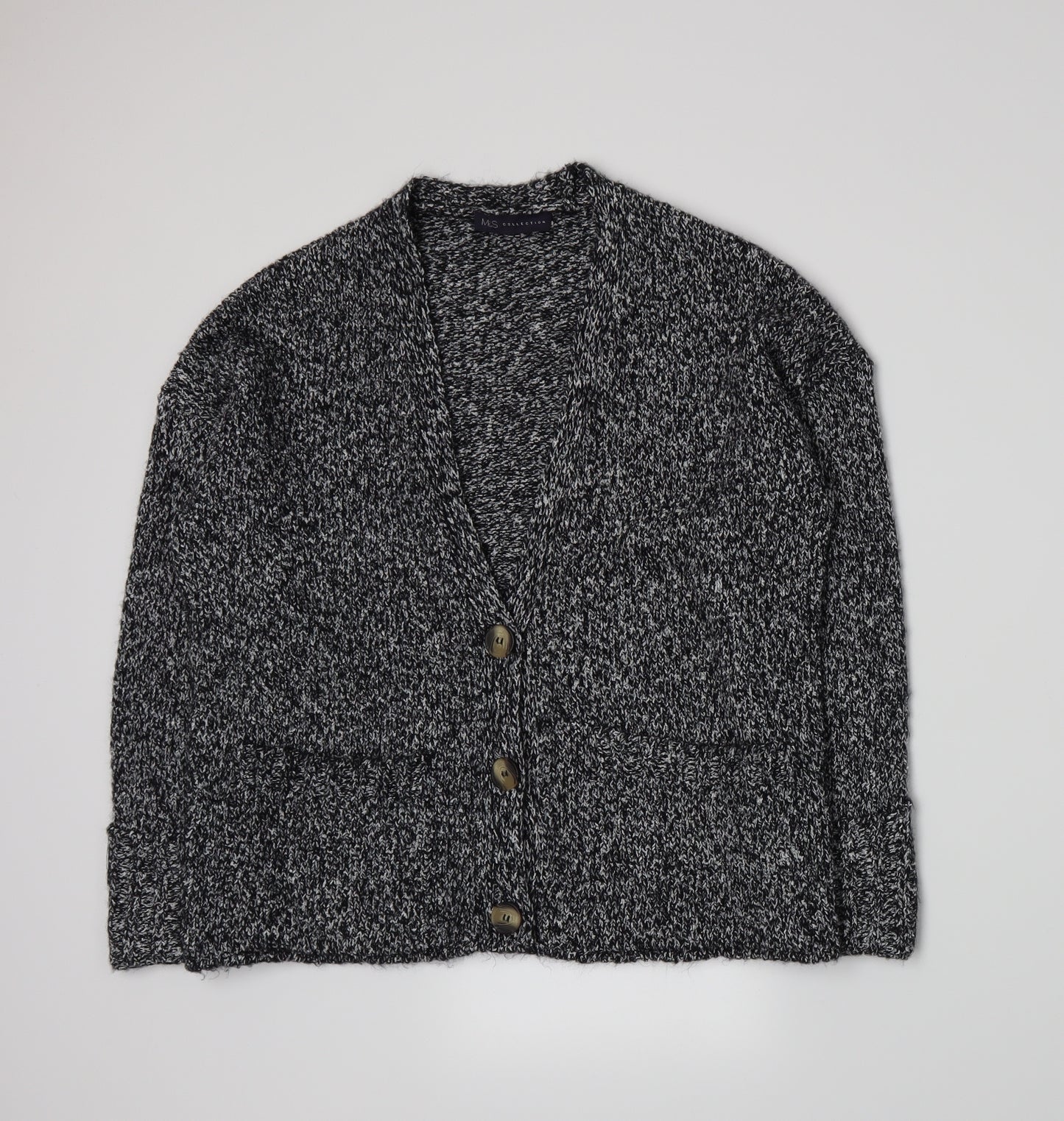 Marks and Spencer Womens Grey  Knit Cardigan Jumper Size M