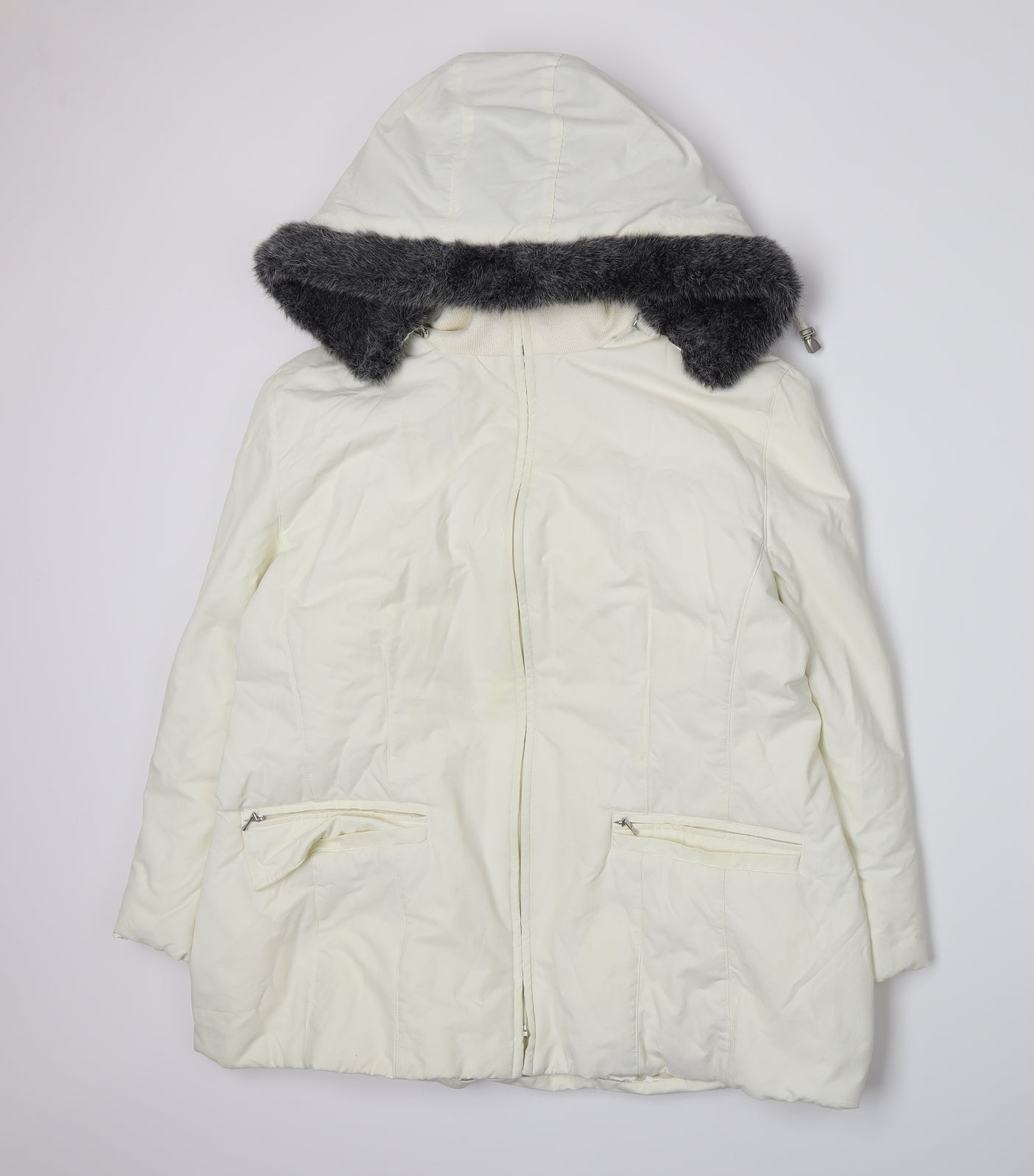 Maine New England Womens White   Parka Coat Size 20