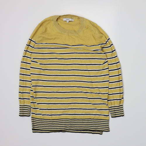 NEXT Womens Yellow Striped Knit Pullover Jumper Size 8