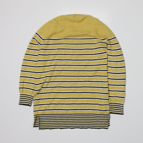 NEXT Womens Yellow Striped Knit Pullover Jumper Size 8
