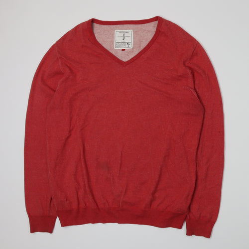 Jasper Conran Mens Red  Knit Pullover Jumper Size L