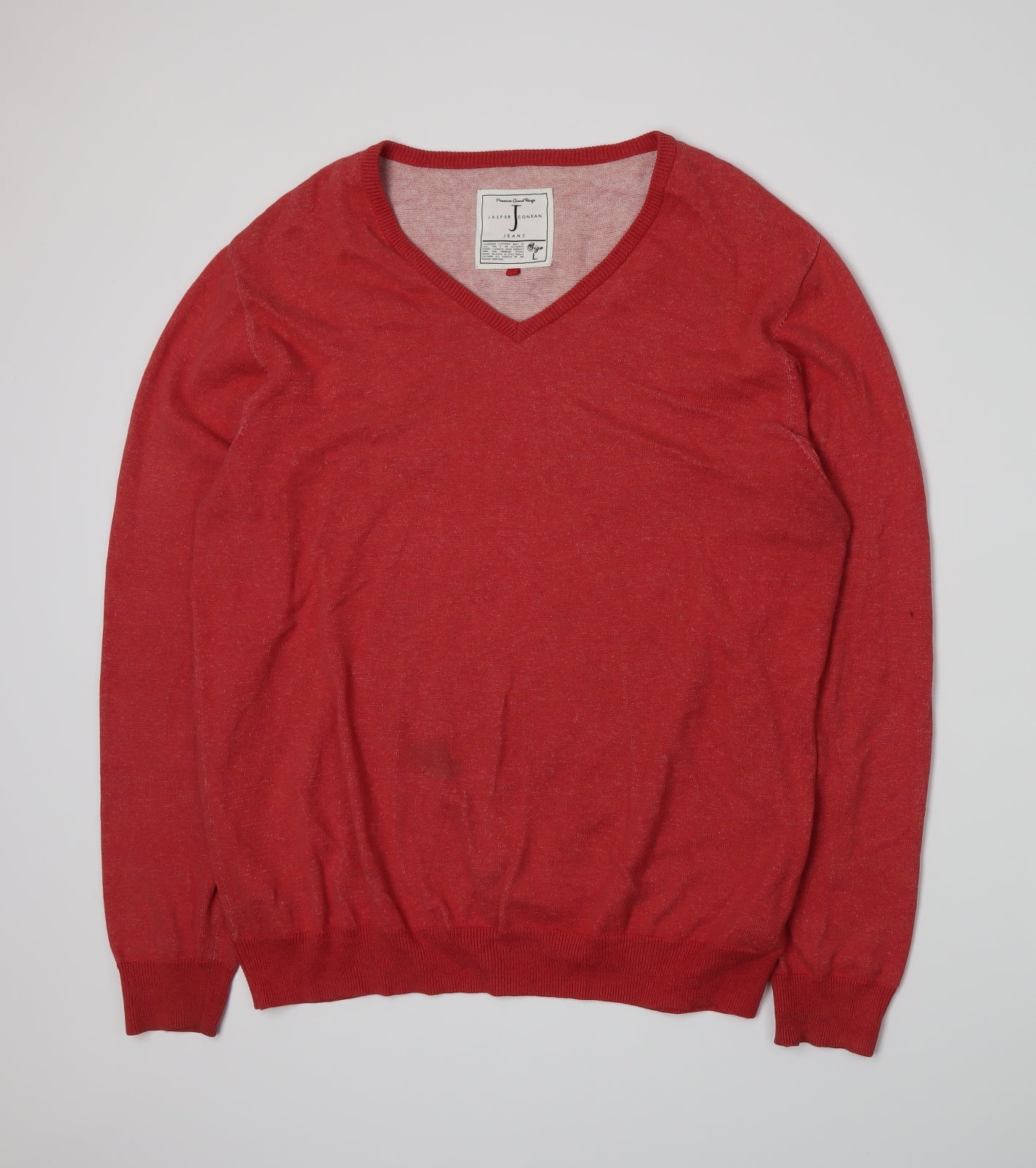 Jasper Conran Mens Red  Knit Pullover Jumper Size L