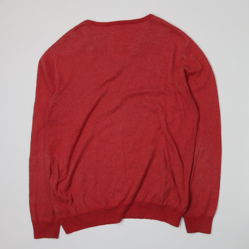 Jasper Conran Mens Red  Knit Pullover Jumper Size L