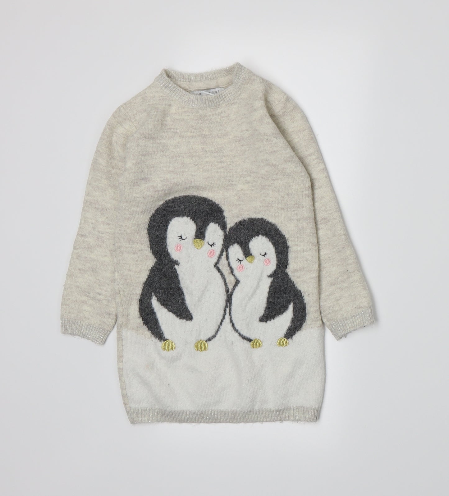 Primark Girls Beige  Knit Pullover Jumper Size 4-5 Years