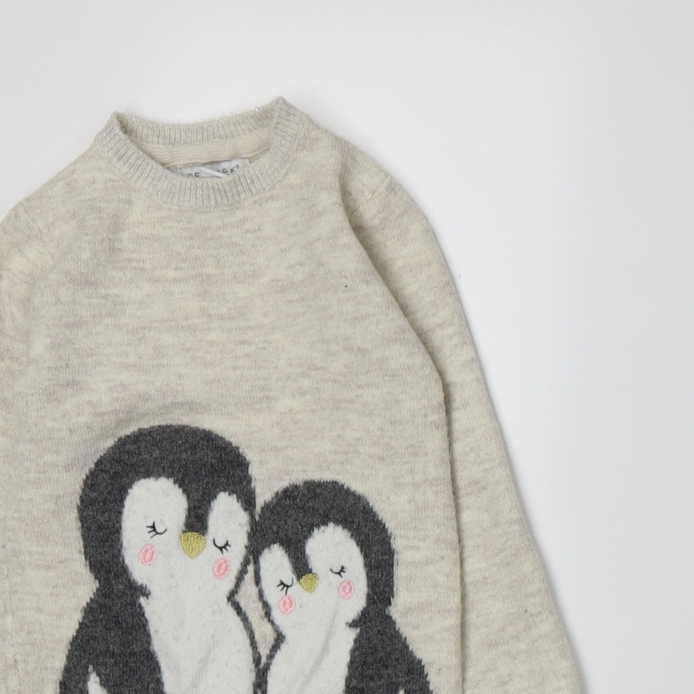 Primark Girls Beige  Knit Pullover Jumper Size 4-5 Years
