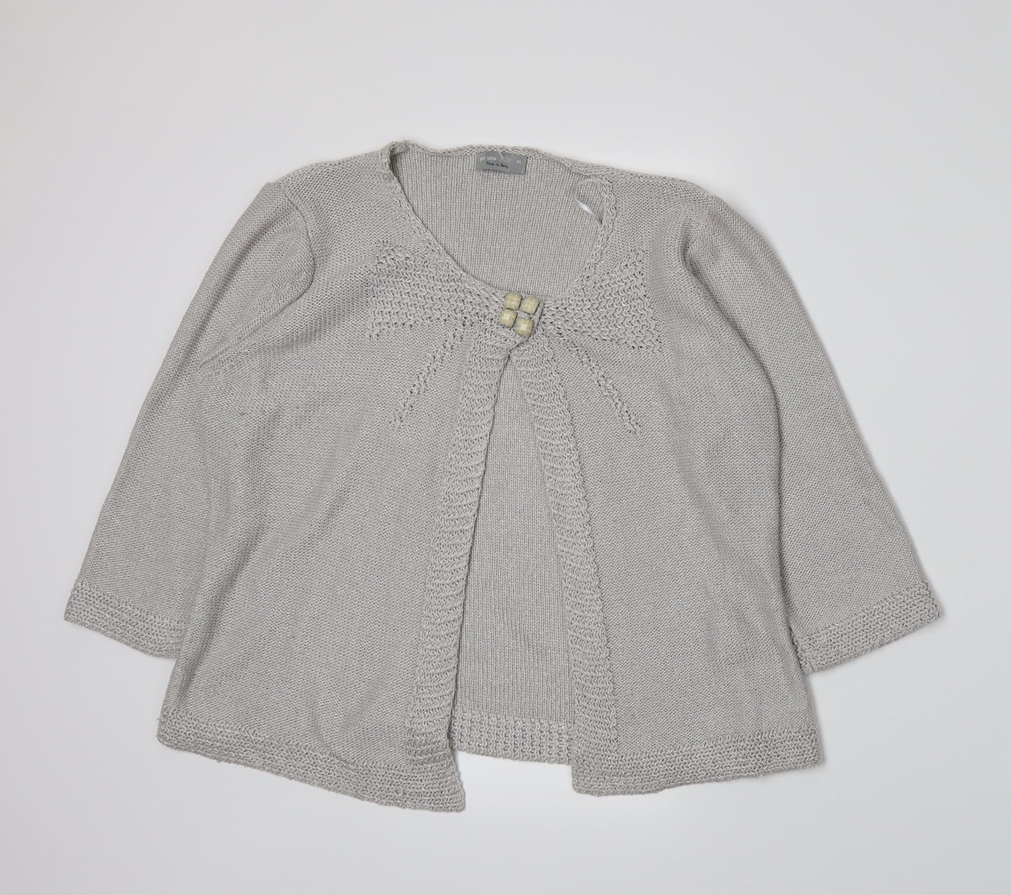 Per Una Womens Grey  Knit Cardigan Jumper Size M
