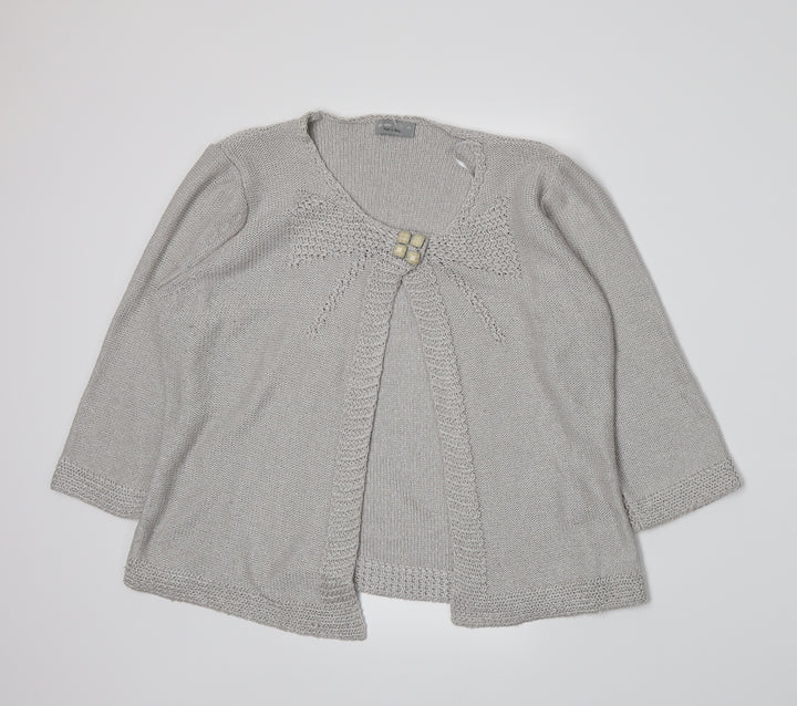 Per Una Womens Grey  Knit Cardigan Jumper Size M