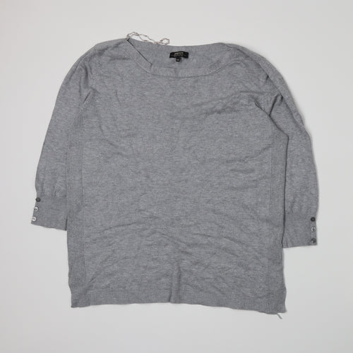 Papaya Womens Grey  Knit Pullover Jumper Size 20