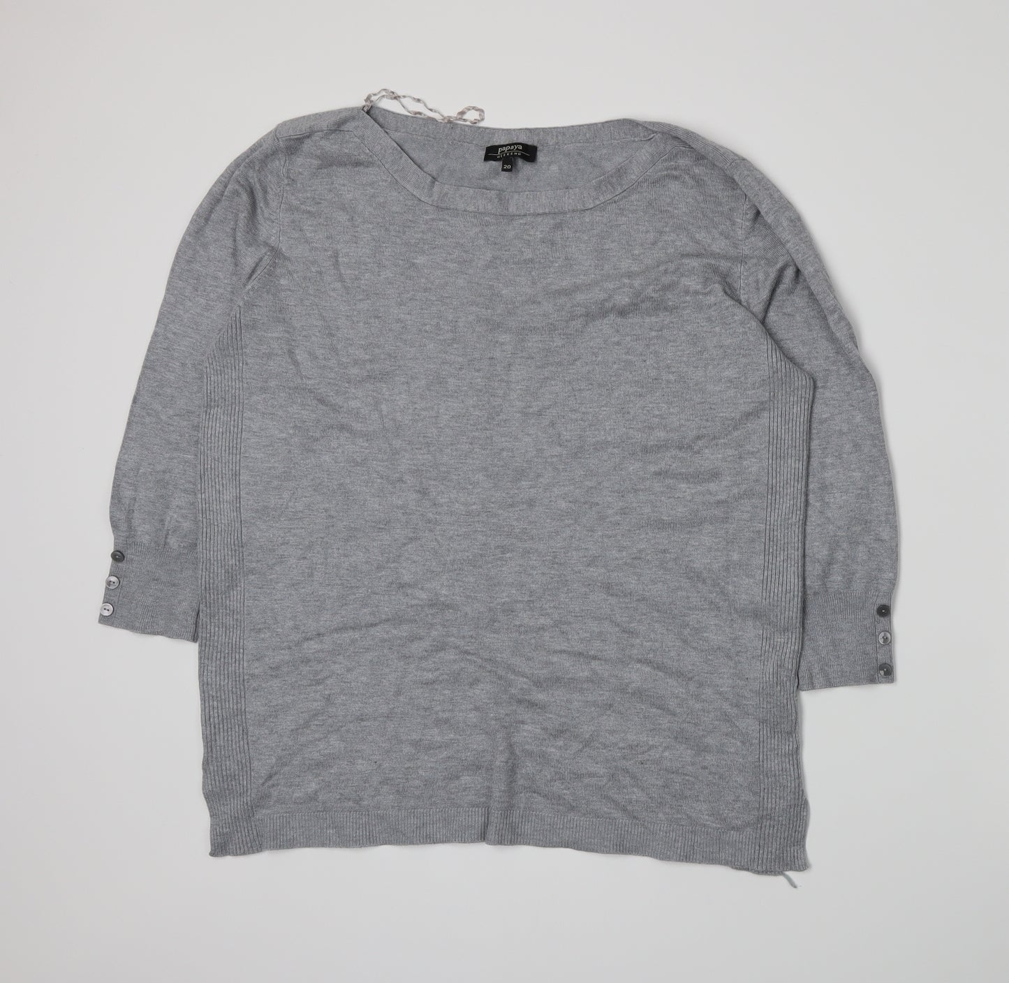 Papaya Womens Grey  Knit Pullover Jumper Size 20