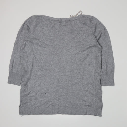 Papaya Womens Grey  Knit Pullover Jumper Size 20