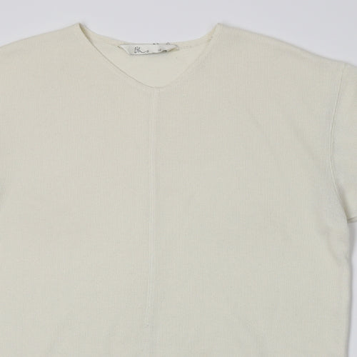 BHS Womens White  Knit Pullover Jumper Size 10