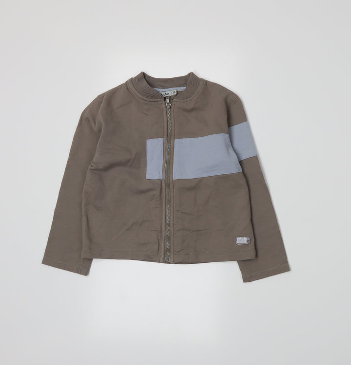 Petit Boy Boys Brown Full Zip Sweatshirt Size 3 Years