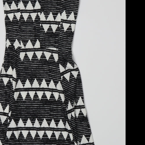 H&M` Womens Black Striped  A-Line  Size XS