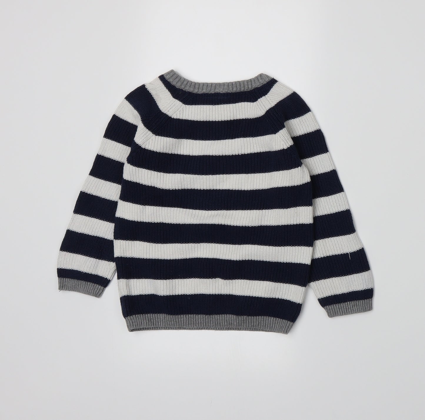 H&M Boys Blue Striped  Pullover Jumper Size 18-24 Months