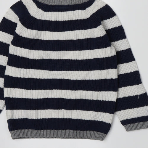 H&M Boys Blue Striped  Pullover Jumper Size 18-24 Months